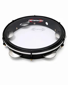 Pandeiro Contemporanea Md 10" Ny Light Transparente Tarraxa Simples Preto fosco 82LBK