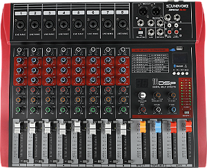 Mesa de Som Soundvoice MR 802 Rubi