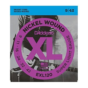 Encordoamento P/ Guitarra D'Addario Exl 120 0.09