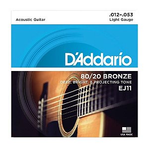 Encordoamento P/ Violão Aço D'Addario Ej 11 0.12