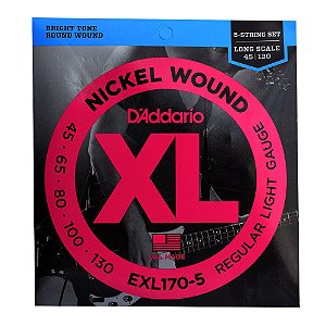 Encordoamento Baixo D'addario EXL 170 5 0.45 5 Cordas