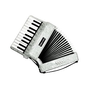 Acordeon Infantil Bac 08 Branco Perolizado 8 Baixos Benson