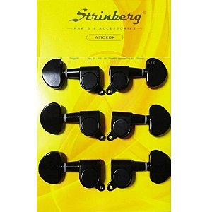 Tarraxa P/ Violao Aco Strinberg Am 02 Bk Blindada