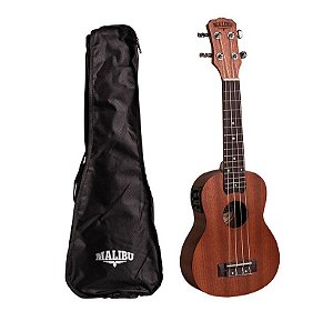 Ukulele Malibu Soprano 21 S E Sapele Eletrico Com Bag