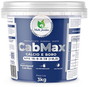 Multi CabMax Nitrato de Cálcio e Boro Solúvel Fertirrigação Foliar Hidroponia