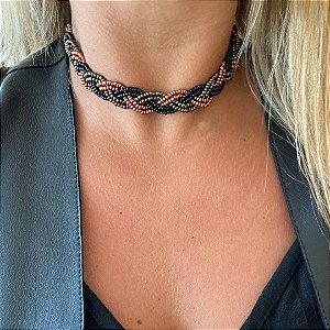 VR383 - Choker Trança de Miçangas