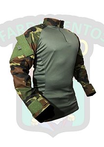 Combat Shirt Osório - WOODLAND - Peito Verde