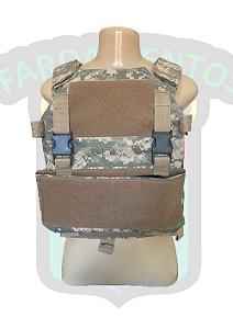 Capa de Colete MOD.1 Plate Carrier - Digital ACU + 2 placas 20mm Airsoft + 9 porta carregador