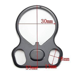 Zarelho Ambidestro em Metal p/ Tube Stock 30mm
