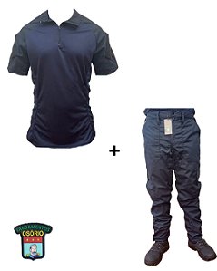 CONJUNTO COMBAT MANGA CURTA + CALÇA CARGO – COR SÓLIDA