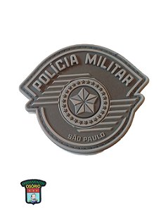 BRASÃO EMBORRACHADO PRETO/CINZA - PMESP (COM VELCRO)
