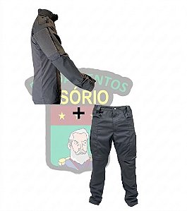 CONJUNTO OSÓRIO - COMBAT SHIRT + CALÇA - CINZA BANDEIRANTES - PMESP