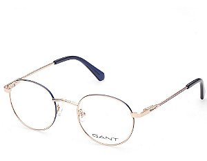 Óculos Armação Gant Ga3240 032 Dourado Com Azul Metal