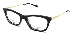 Óculos Armação Atitude Preto Dourado Premium At6203 A01
