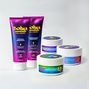 Shampoo + Condicionador  Hidratantes 240ml + Trio de Máscaras Teias 300g