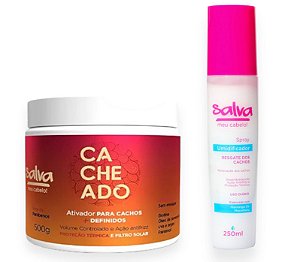 Shampoo + Condicionador 240ml + Ativador de Cachos 500ml Salva Meu Cab 