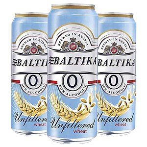Combo de Cerveja Baltika 0 de Trigo Sem Álcool - Lata 450 ml - Rússia - 3 unidades