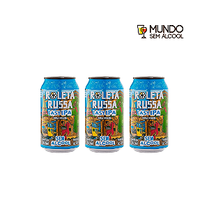 Combo de Cerveja Sem Álcool Roleta Russa Easy IPA (Sem Glúten) - 3 UN Lata 350 ml - Brasil