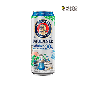 Cerveja Não-Alcoólica Paulaner Weissbier Alkoholfrei - Lata 500 ml - Alemanha