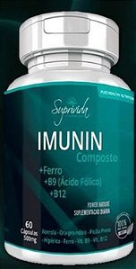 IMUNIN (Acerola, Picão preto, Ora-pro-nóbis, Hipérico, Ferro Quelato, B9-Ácido fólico e B12-Cianocobalamina)