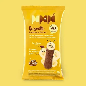 Biscoito infantil Papapa Biscotti com banana e cacau 60g