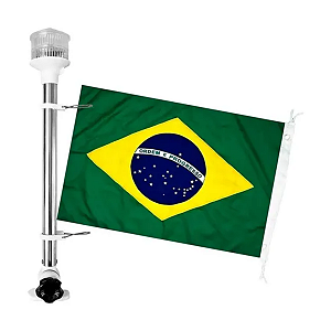 MASTRO ARTICULADO LUZ LED DE ALCANÇADO C/ STROBO E BANDEIRA ARIELTEK (BRANCO)