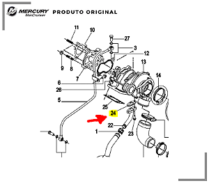 JUNTA DO TUBO DA TURBINA MERCRUISER 2.0 QSD 898101726