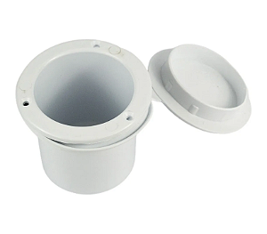 BASE DE EMBUTIR COM TAMPA P/ CHUVEIRO DE POPA