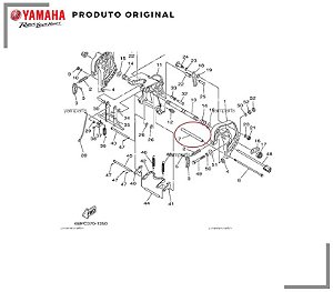 TUBO INFERIOR DA TRAVA DA RÉ YAMAHA 40HP