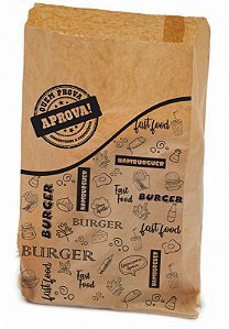25 un – Saco Kraft S.O.S com Fundo Quadrado Tamanho G para Delivery