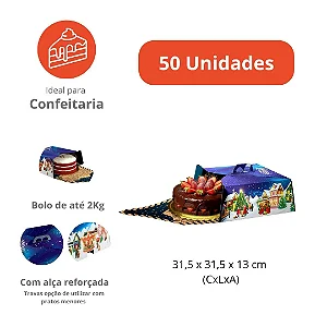 PD26 - 50 unid- Caixa  embalagem para bolos em de até 2,0 kg