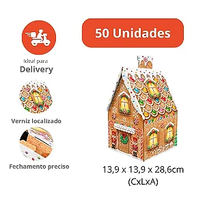 PD90NOEL - Caixa Casinha Papai Noel para Panetone 400g 500g Kraft - 50 un