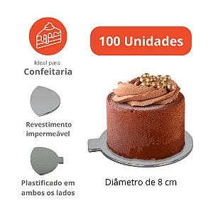 PD101 - 100 unid - Bases para monoporção 8 cm na cor Prata