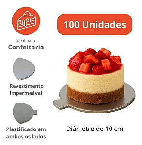 PD102 - 100 unid - Bases Pratas para monoporção 10 cm