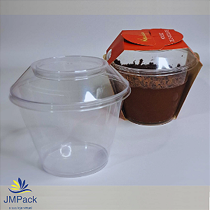 100 un – Conjunto Pote 180ml com Tampa para Sobremesas e Bolos no Pote