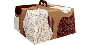 PD23K  - 50 unid - Embalagem para bolos em papel kraft de até 1,5 kg