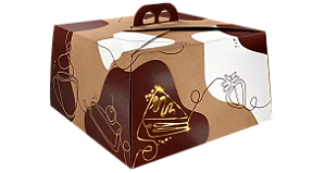 PD23KP  - 50 unid - Embalagem para bolos em papel kraft de até 1,5 kg