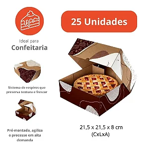 PD64k - 25 unid - Caixa idel para a forma de pudim de 1100 ml, tortas, bolos