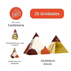 PD33 - Embalagem Pirâmide para Coffee Break & Eventos - Pacote com 25 unidades