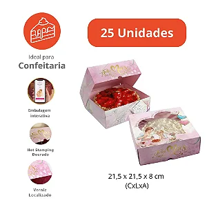 PD64-MAE-26- 25 unid - Caixa para Torta que cabe Pudim de 1100 ml da Wer