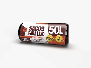 Saco para Lixo Preto 50 Litros 63x80cm com Fundo Estrela 30 Unidades