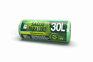 Kit 5 un – Sacos para Lixo Verde Citronela 30 Litros 59x62cm com Fundo Estrela