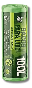 Sacos para Lixo Verde Citronela 100 Litros 75x105cm com Fundo Estrela