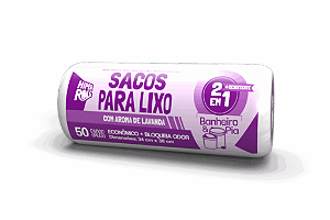 Kit 5 un – Saco para Lixo Banheiro e Pia Perfumado Lavanda 34x38cm com Fundo Estrela