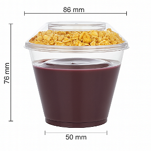 160 un – Conjunto Pote 180ml com Tampa e Divisória para Sobremesas e Complementos Wer
