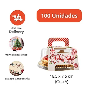 PDN2-CN - 100 un – Cinta Decorativa Natalina para Embalagem PDN-2 Coleção Surpresa de Natal – Faixa Temática para Bolos e Tortas