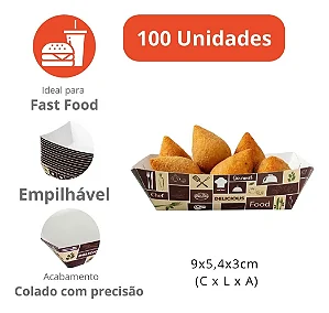 FT02 - 100 unid - Bandeja para comida com molho descartável 500 ml