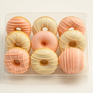 10 un – Embalagem para Macarons ou Mini Donuts com 9 Cavidades Wer