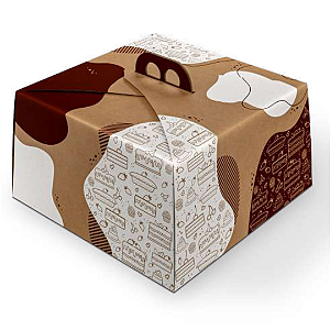 PD25K - 25 unid - Embalagem para bolos em papel kraft de até 2,5 kg