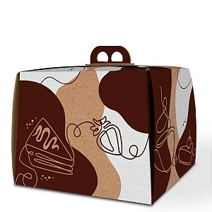 PD19K - 50 unid - Embalagem para bolos altos em papel kraft de até 1,5 kg